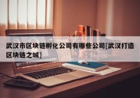 武汉市区块链孵化公司有哪些公司[武汉打造区块链之城]