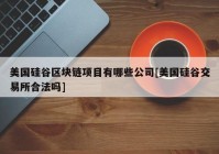 美国硅谷区块链项目有哪些公司[美国硅谷交易所合法吗]