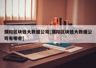 濮阳区块链大数据公司[濮阳区块链大数据公司有哪些]