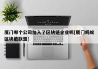 厦门哪个公司加入了区块链企业呢[厦门蚂蚁区块链联盟]